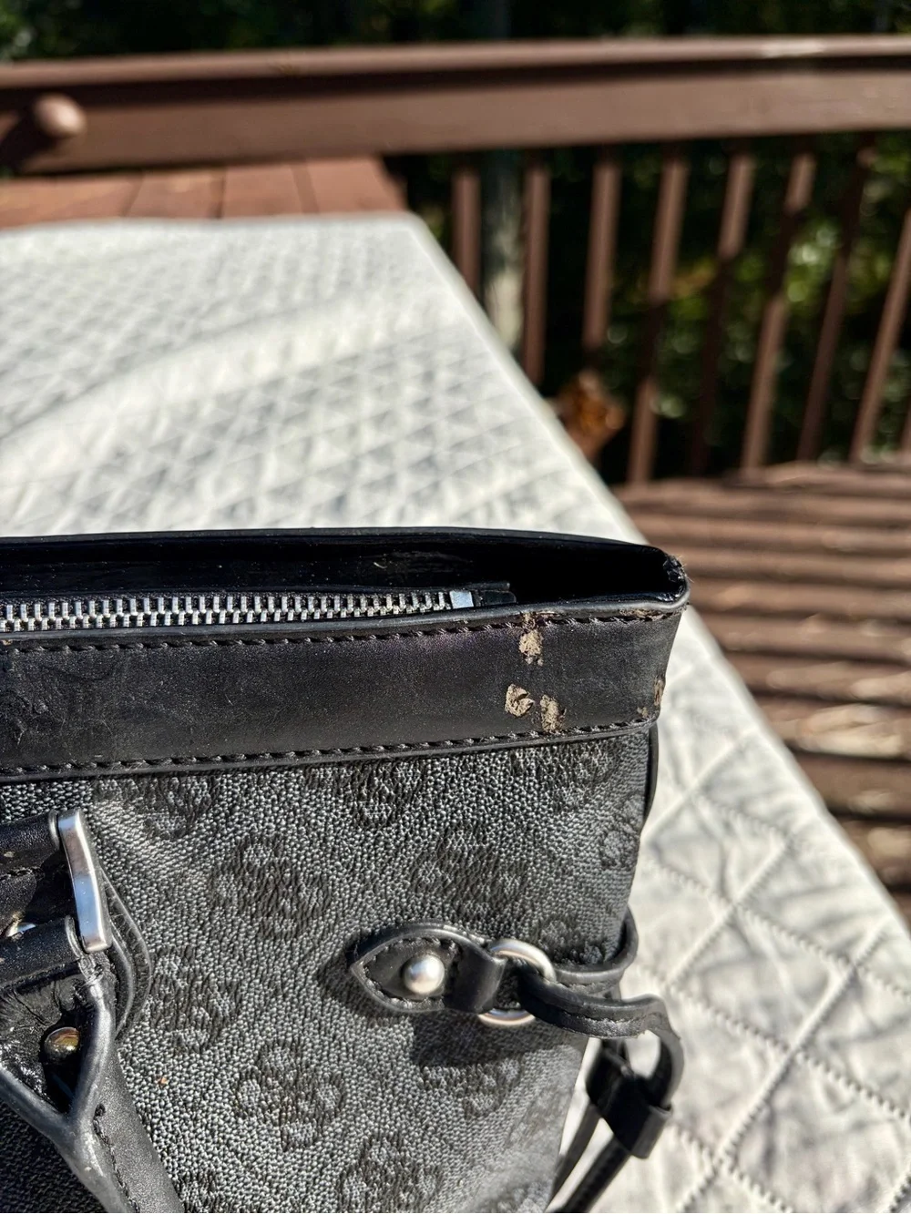 GUESS Black Logo Print Tote Bag